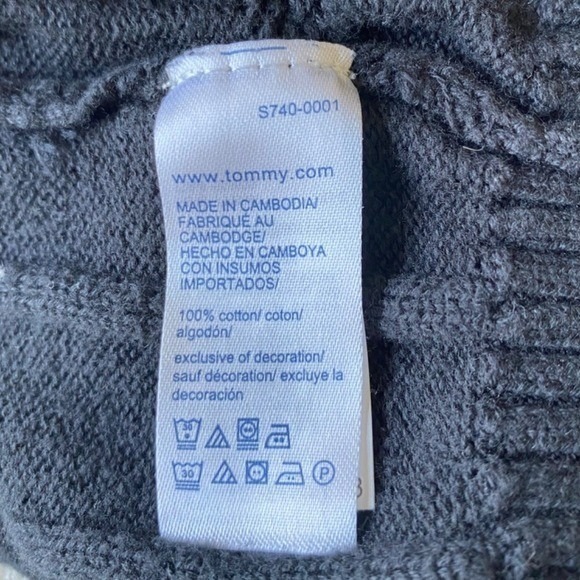 Vintage Tommy Hilfiger Cable Knit Crew-Neck Sweater‎ Mens S Black - Picture 7 of 13